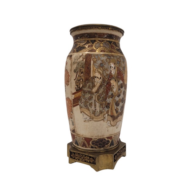 Japanese Vase with Ormolu and Satsuma Porcelain, 1880 For Sale