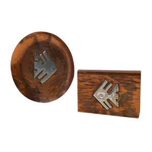 Vintage Smoker's Set in Copper and Sterling Silver, 1960s, Set of 2