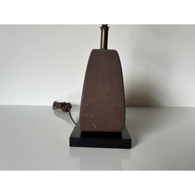 Brown 50's Mid-Century Handmade Studio Pottery Table Lamp For Sale - Image 8 of 12