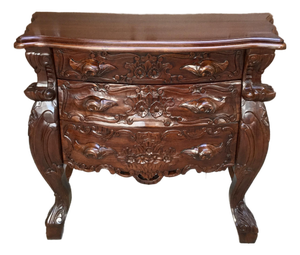Vintage Rococo-Style Carved Wood Chest