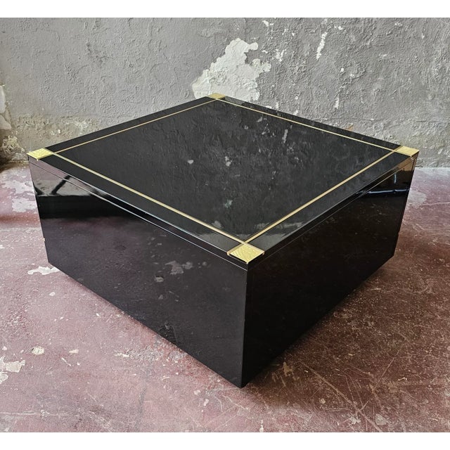 Black Lacquer Coffee Table attributed to Pierre Cardin, 1970s For Sale - Image 3 of 6