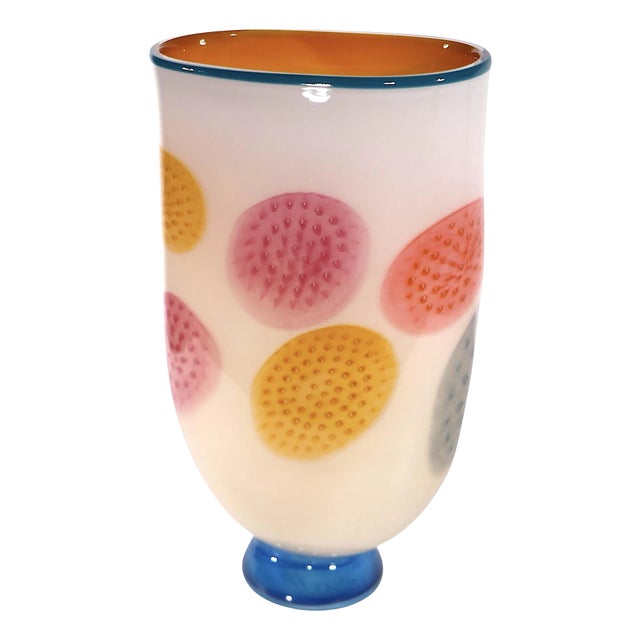 Post Modern Art Glass Vase For Sale