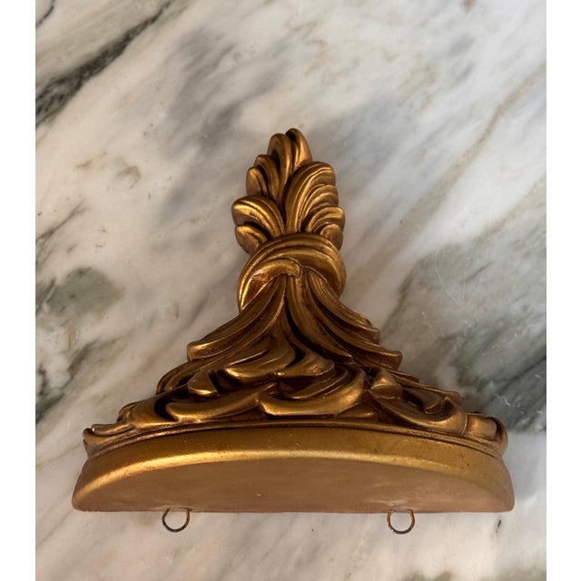 Vintage Petite Gold Gilt Finish Wall Sconce Shelf For Sale - Image 4 of 10