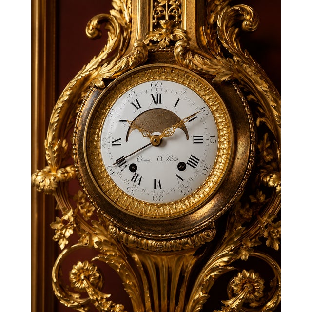 French 19thC Coeur Paris Louis XVI Gold Bronze Cartel Clock For Sale - Image 3 of 16