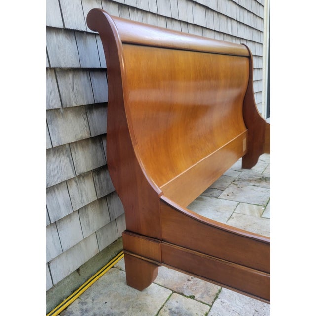 1990s Grange Louis Philippe Cherry Queen Size Sleigh Bedframe For Sale In Providence - Image 6 of 10