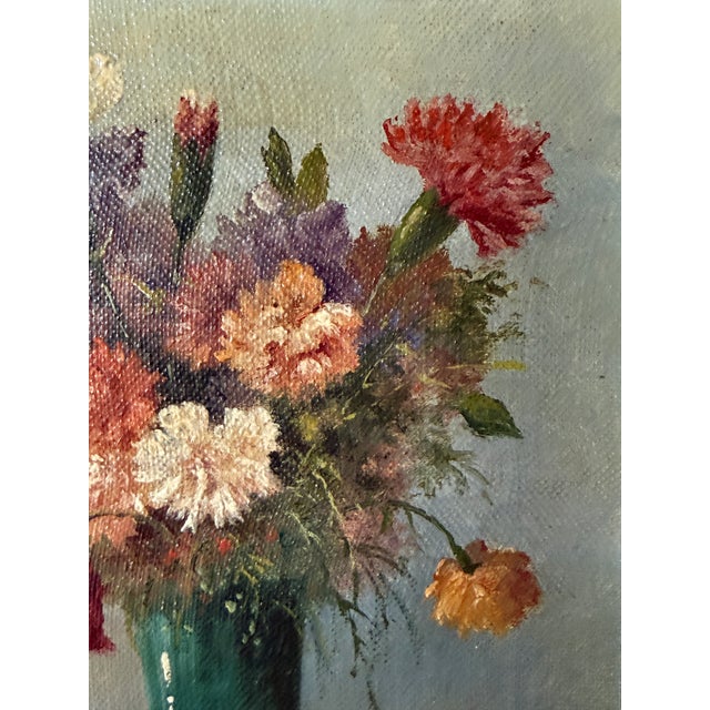 1960s 1960s Otto Von Lutterotti Oil on Canvas Original Frame Still Life Floral Austria For Sale - Image 5 of 10