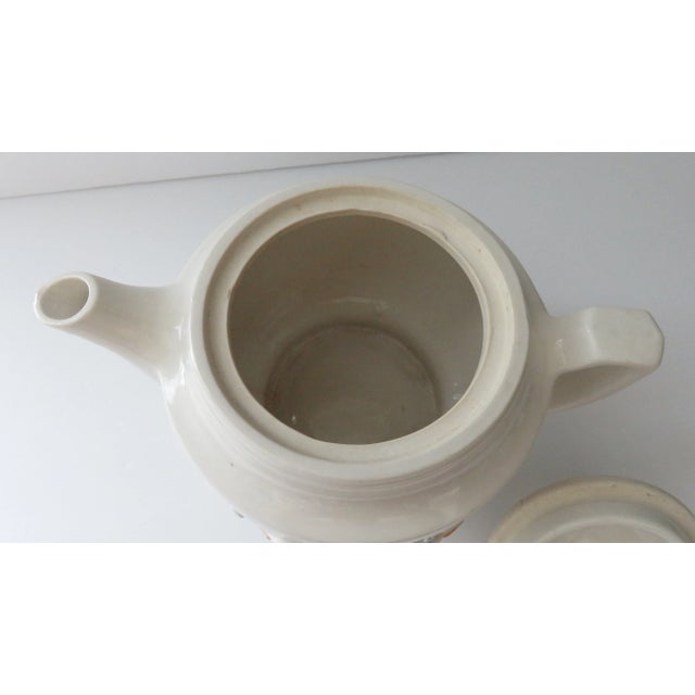 1930s Porcelier Tea Pot Vitreous Hand Decorated China Colonial Hearth Made in Usa For Sale - Image 10 of 13