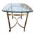 Vintage Brass/Gold Metal Glass Top End Table Hollywood Regency La Barge Style For Sale