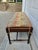 Wood Antiqued Rush Three Seat Bench With Kilim Style Cushion For Sale - Image 7 of 13