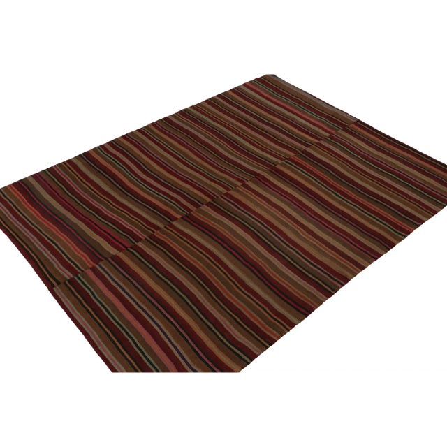 Traditional Vintage Persian Paneled Kilim Rug in Polychromatic Stripes - By Rug & Kilim For Sale - Image 3 of 7