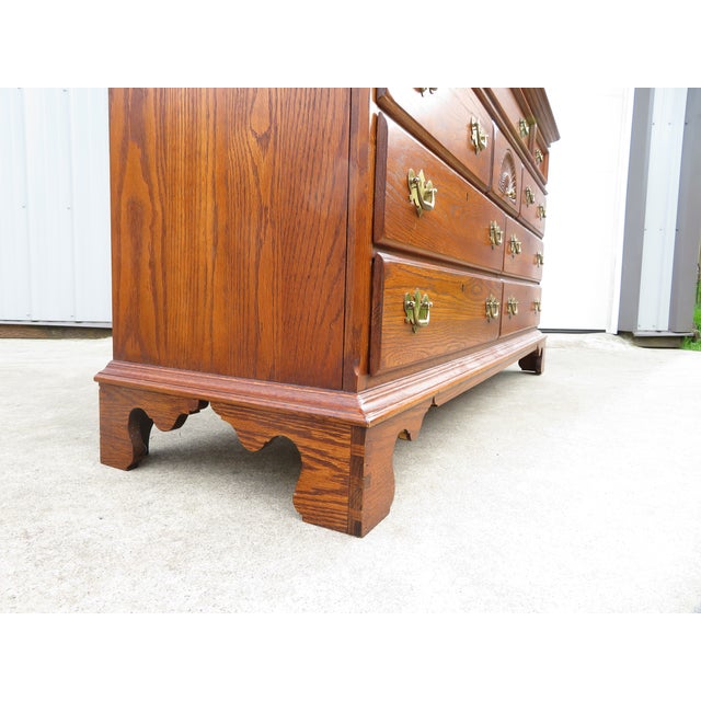 Vintage 10 Drawer Lowboy Triple Dresser ~ Chippendale Style ~ Hollywood Regency Bedroom Furniture For Sale - Image 10 of 12