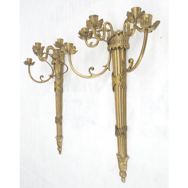 Pair of Antique Regency Revival Bronze Wall Sconces Candle Sticks MINT For Sale - Image 18 of 18