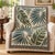 English Tropical Palm Leaf Woven Throw Blanket – Green & Cream, 60 × 50 For Sale - Image 3 of 5