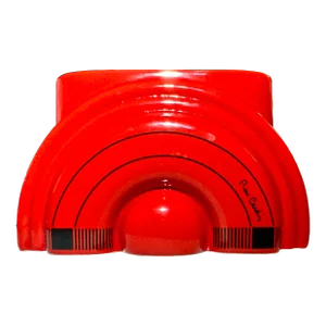 Pierre Cardin Modern Red Porcelain Vase Franco Pozzi Ceramica, 1970s, Italy