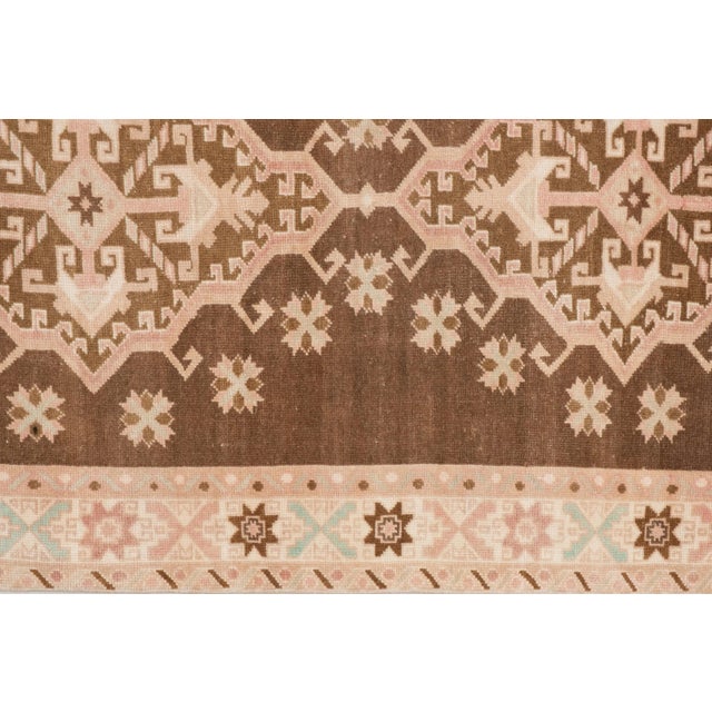 Vintage Turkish Oushak Hand-Knotted Runner 4'5'' X 9'8'' For Sale In Philadelphia - Image 6 of 11