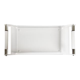 Mid-Century Lucite & Chrome Bar Tray For Sale