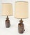 Mid 20th Century Brown Grey Blue Glazed Pottery Ceramic Vase Shape Table Lamp Mint - a Pair For Sale - Image 11 of 14
