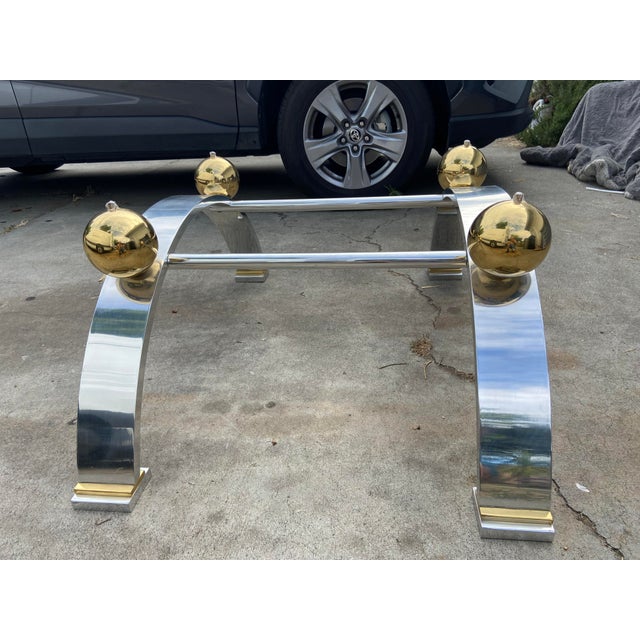 Vintage Space Age Design Chrome and Glass Atomic Coffee Table For Sale - Image 11 of 13