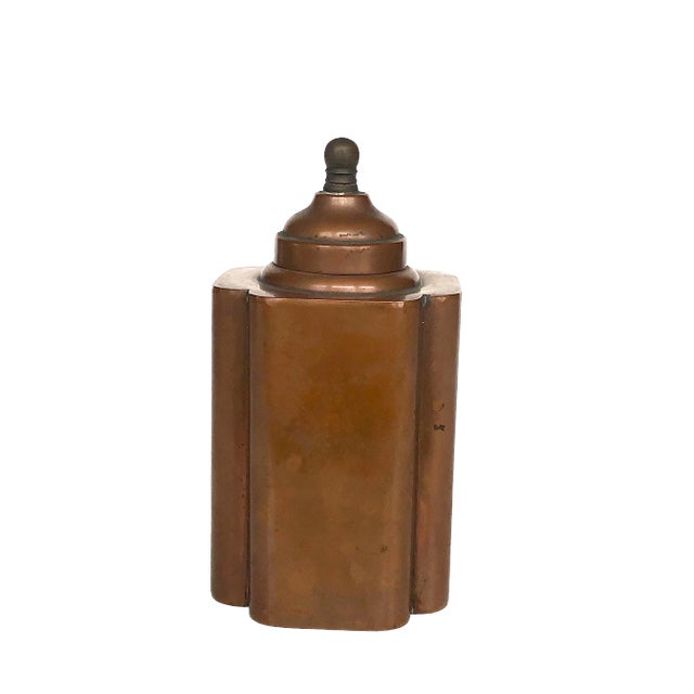 Early 20th Century Vintage Copper Tea Caddy Stash Box For Sale