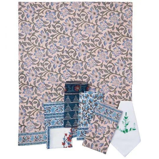 Naaz Dusty Pink Round Tablecloth, 120-Inch For Sale - Image 4 of 7