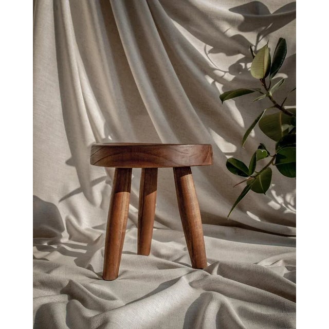 Brown milk stools by Bicci de' Medici Studio Dimensions: Diameter 30cm x height 30cm Materials: Natural wood. Pigment....