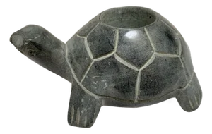 Vintage Stone Carved Turtle Decor TeaLight Holder