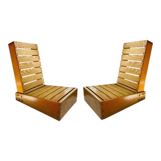 Custom Made Wooden Chairs - A Pair For Sale