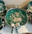 Emerald Vintage Italian Vietri Earthenware Pottery Handpainted Leaping Deer Emerald Green Salad Service for 8 For Sale - Image 8 of 12