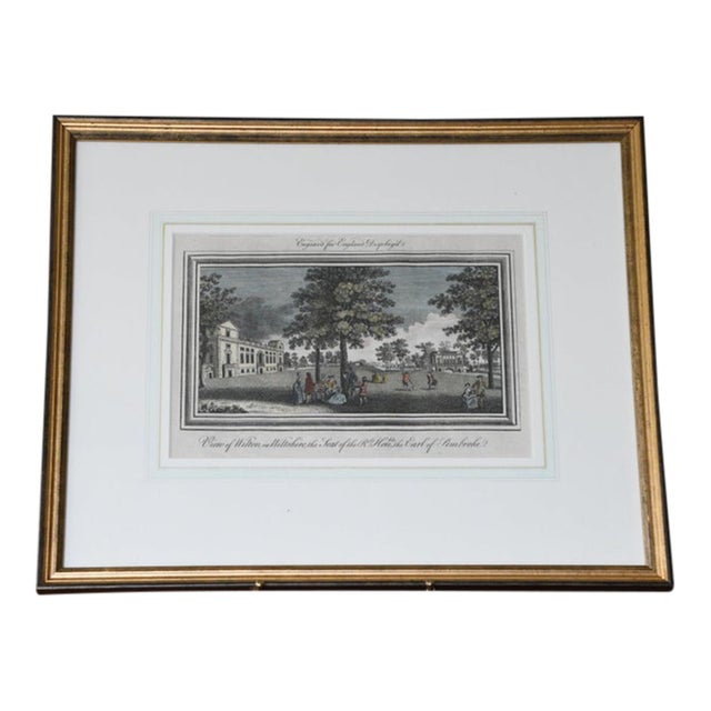 18th Century Hand-Colored Print of Wilton House, C. 1769 For Sale