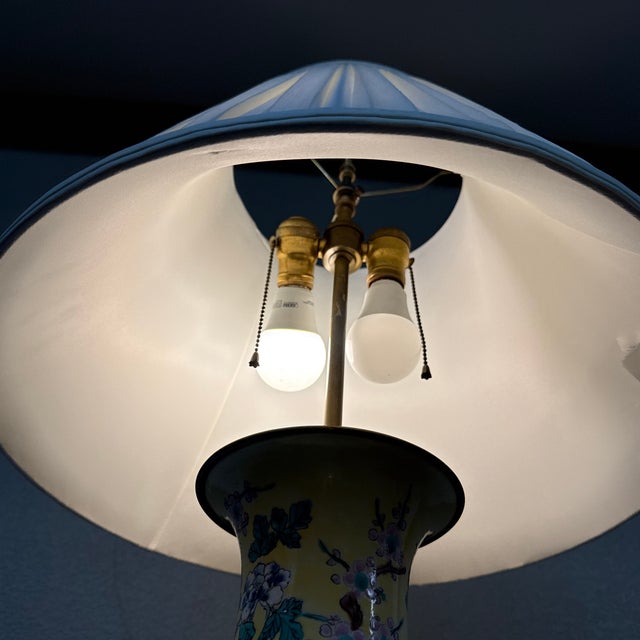 Vintage Chinoiserie Cherry Blossom Table Lamp For Sale - Image 9 of 12