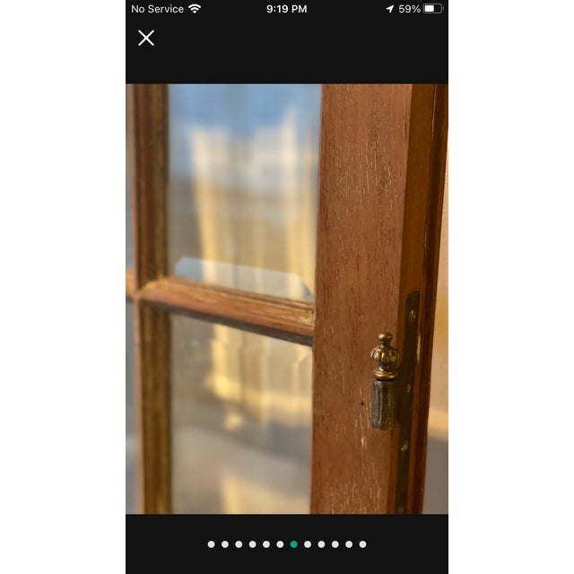 Antique Tall French Doors Beveled Glass With Fan Light Semi Circle Arch Window For Sale - Image 12 of 17