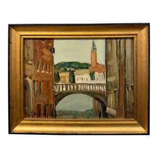 20th Century Oil Painting Venice For Sale