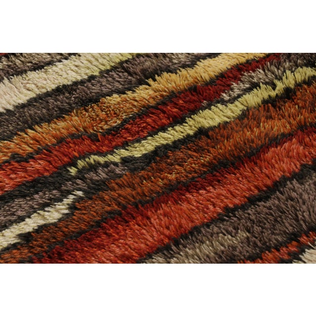 Mid-Century Modern Vintage Swedish Rya Rug, Colorful Scandinavian Geometric Patterns - Rug & Kilim For Sale - Image 3 of 7