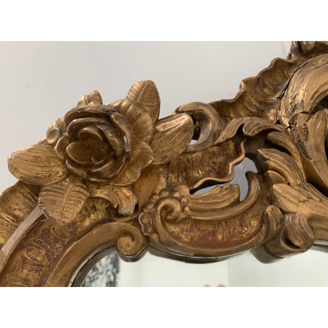 Louis XV Style Mirror in Carved and Gilded Wood, 1700s For Sale - Image 9 of 15
