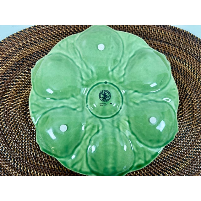 Bordallo Pinheiro Late 20th Century Rare Bordallo Pinheiro Majolica Oyster Plate Fish Form Made in Portugal For Sale - Image 4 of 4