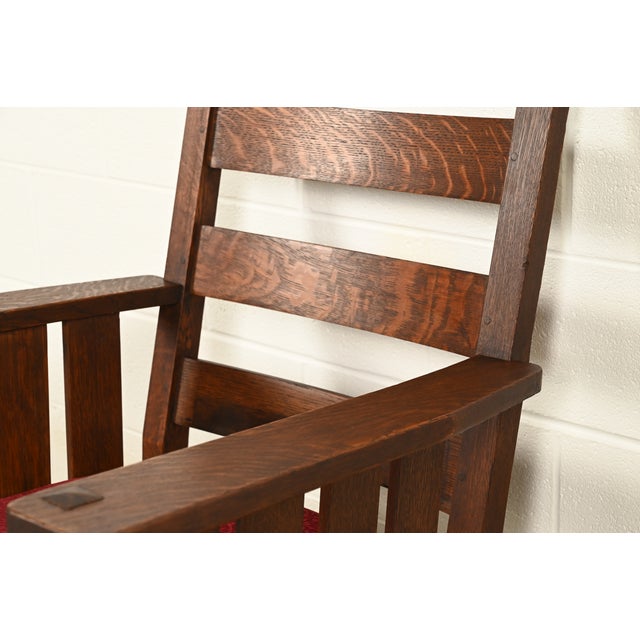 Wood Lifetime Furniture Antique Mission Oak Arts & Crafts Rocking Chair, Circa 1910 For Sale - Image 7 of 13