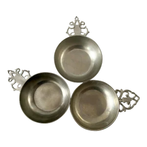 Vintage Pewter Porringers, Set of Three, Royal Holland, John Somers,