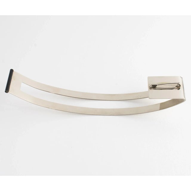 Metal Modernist Giant Chrome Brooch by Valerie Mainguet For Sale - Image 7 of 12