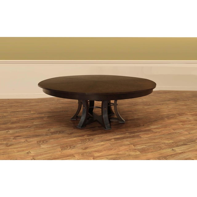 Round Jupe Dining Table With Self-Storing Leaves for Seating Up to 12 People For Sale - Image 9 of 13