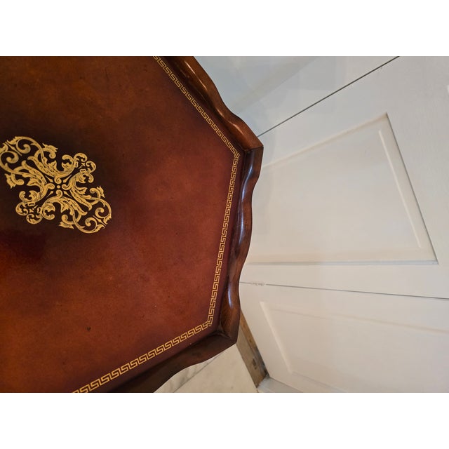 Vintage Mid Century Era Greek Key 22k Embossed Table For Sale - Image 9 of 10