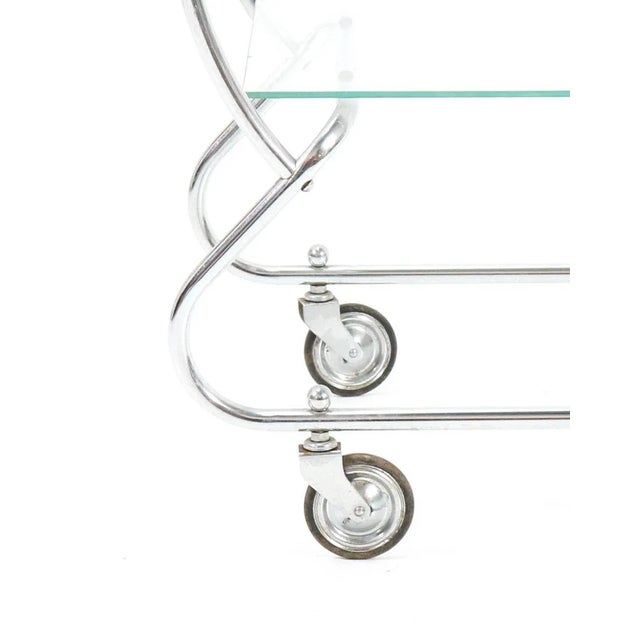 Art Deco Nickel-Plated Brass Serving Trolley, 1930s For Sale - Image 12 of 13