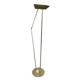 Mid-Century Lucite and Brass Floor Lamp For Sale