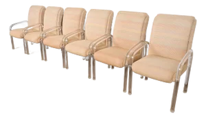 Leon Frost for Lion in Frost Modern Art Deco Lucite Armchairs, Set of Six