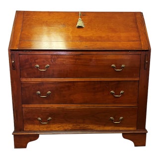 19th Century English Chippendale Drop Top Desk With Lock and Key For Sale