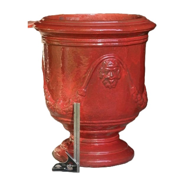 Ceramic Large French Anduze Garden Urn in Red Glaze For Sale - Image 7 of 7