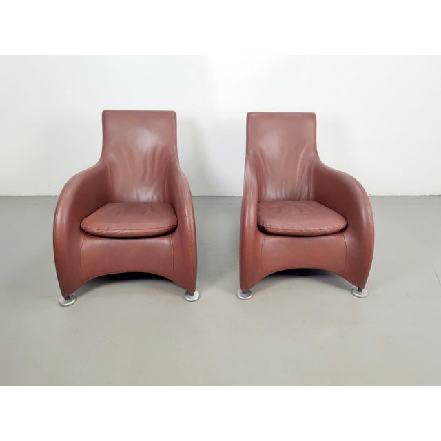 1980s Loge Lounge Chairs in Leather by Gerard van den Berg for Montis, 1990s, Set of 2 For Sale - Image 5 of 13