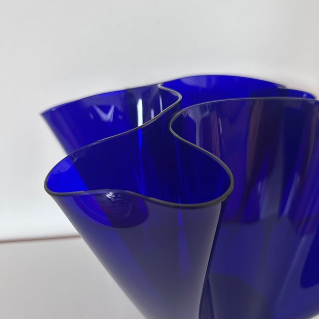 Blue Cartoccio Vase by Pietro Chiesa for Fontana Arte, 1932 For Sale - Image 8 of 10