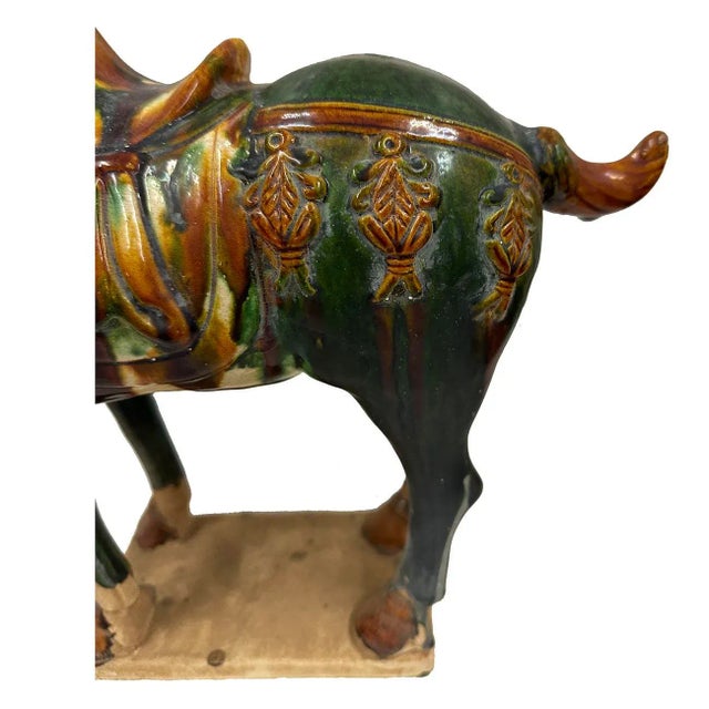 Chinese 20th Century Chinese Ceramic Tang San Cai (Tri Color)Horse For Sale - Image 3 of 12