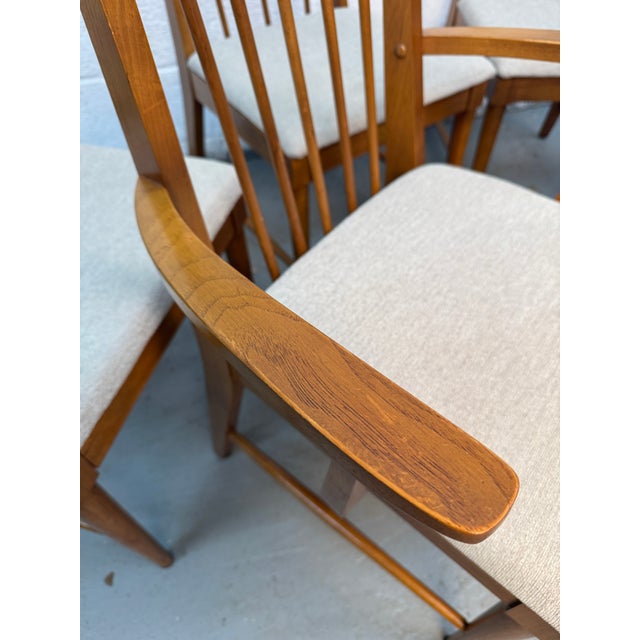 Brown Set of Six Mid 20th Century Spindle-Backed Dining Chairs For Sale - Image 8 of 17