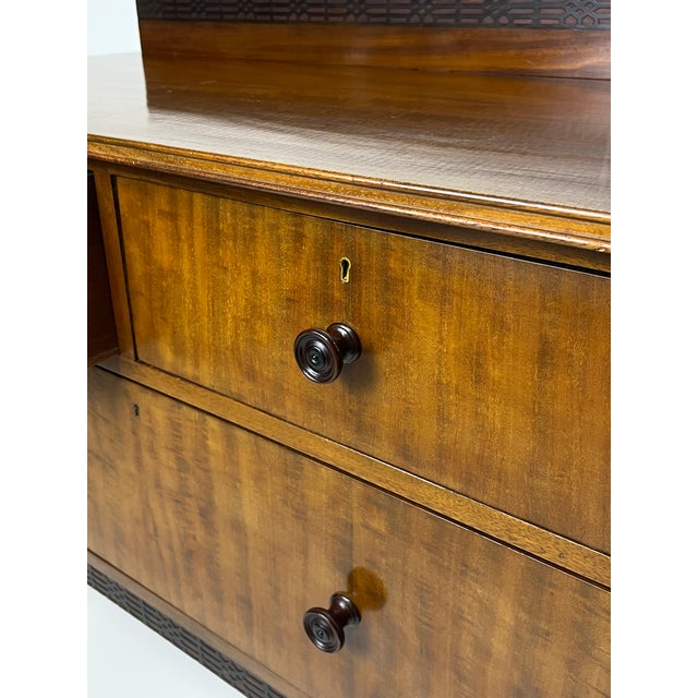 Vintage Regency Style Figured Mahogany Server or Washstand For Sale - Image 4 of 17